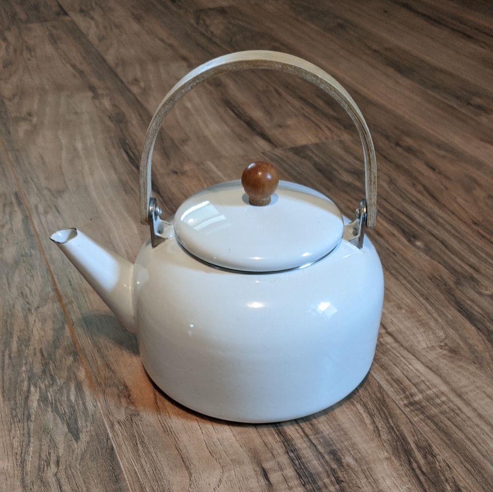 5/$25 Vintage Metal and Wooden Teapot